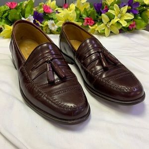 Thom McAn Brown Leather Slip on Dress Shoe